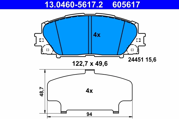 Brake Pad Set, disc brake 13.0460-5617.2
