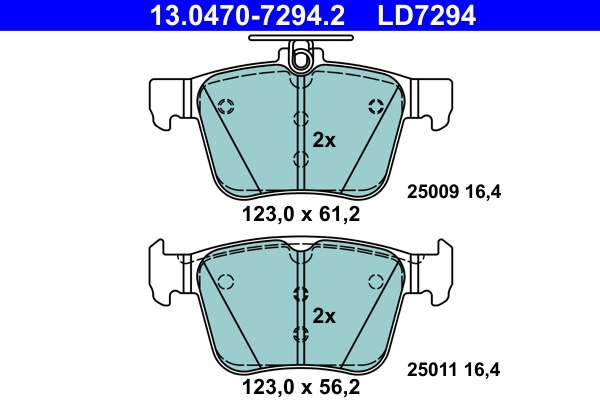 Brake Pad Set, disc brake ATE Ceramic 13.0470-7294.2