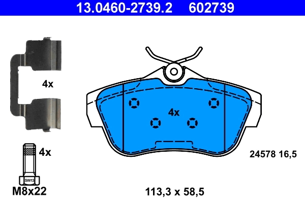 Brake Pad Set, disc brake 13.0460-2739.2