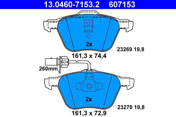 Brake Pad Set, disc brake 13.0460-7153.2