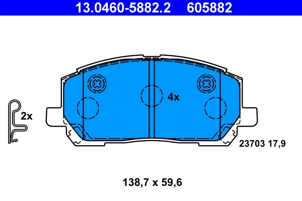Brake Pad Set, disc brake 13.0460-5882.2