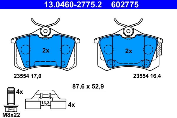 Brake Pad Set, disc brake 13.0460-2775.2