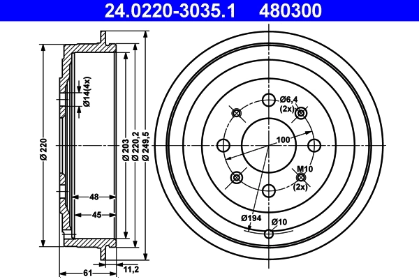 Brake Drum 24.0220-3035.1