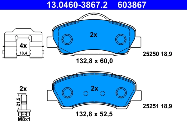 Brake Pad Set, disc brake 13.0460-3867.2