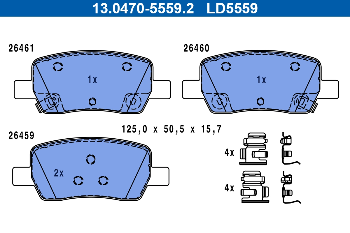 Brake Pad Set, disc brake ATE Ceramic 13.0470-5559.2