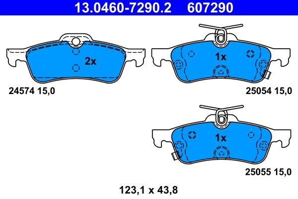 Brake Pad Set, disc brake 13.0460-7290.2