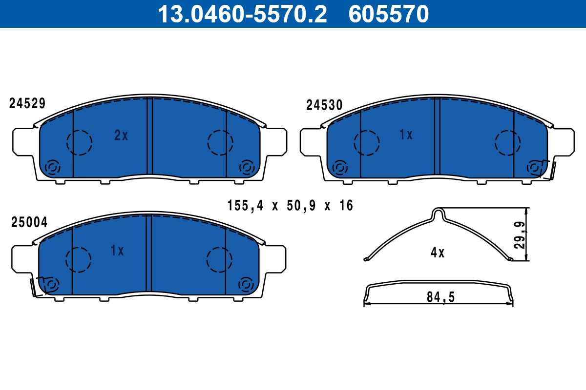 Brake Pad Set, disc brake 13.0460-5570.2