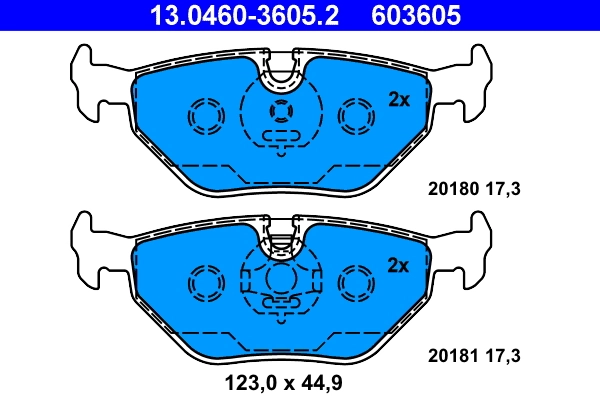 Brake Pad Set, disc brake 13.0460-3605.2
