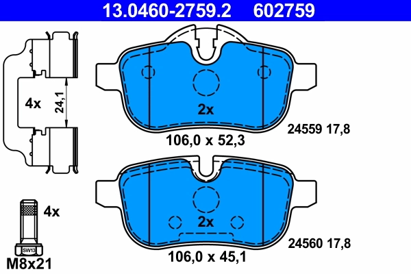 Brake Pad Set, disc brake 13.0460-2759.2