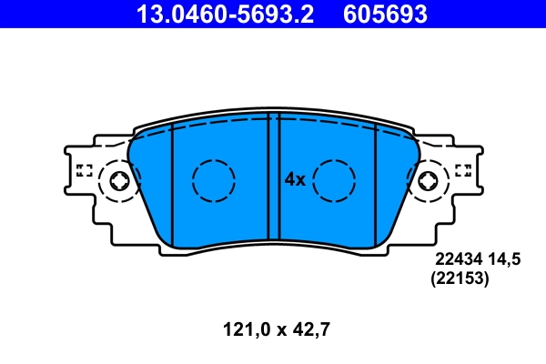 Brake Pad Set, disc brake 13.0460-5693.2