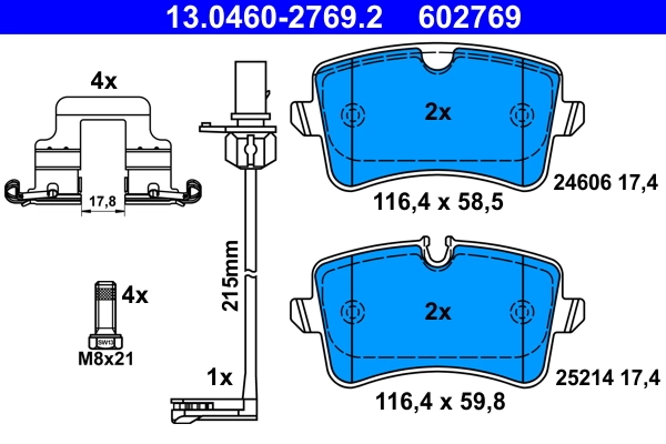 Brake Pad Set, disc brake 13.0460-2769.2