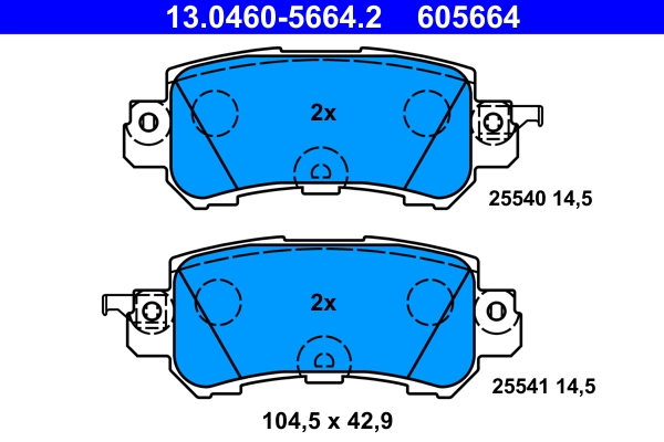 Brake Pad Set, disc brake 13.0460-5664.2