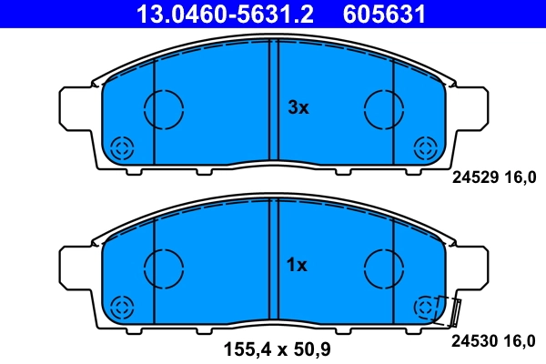 Brake Pad Set, disc brake 13.0460-5631.2