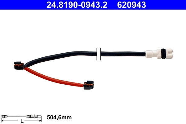 Warning Contact, brake pad wear 24.8190-0943.2