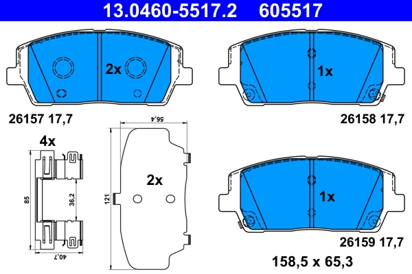 Brake Pad Set, disc brake 13.0460-5517.2