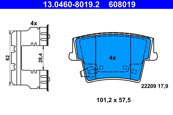 Brake Pad Set, disc brake 13.0460-8019.2