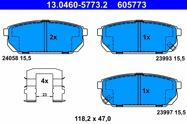 Brake Pad Set, disc brake 13.0460-5773.2