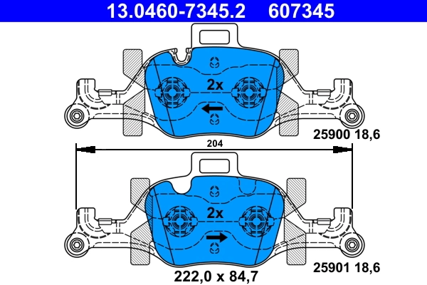 Brake Pad Set, disc brake 13.0460-7345.2