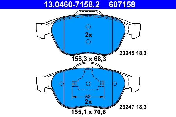 Brake Pad Set, disc brake 13.0460-7158.2