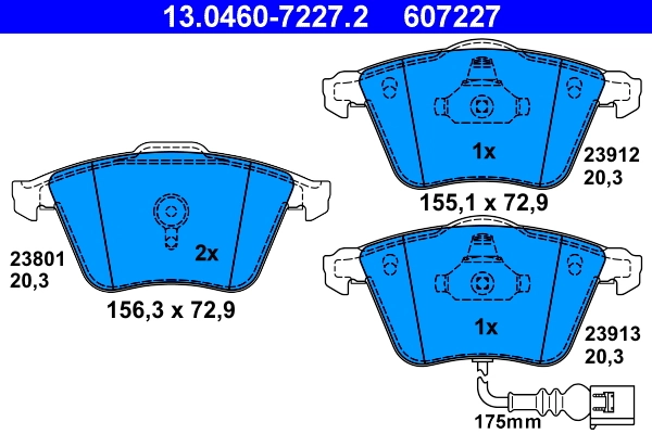 Brake Pad Set, disc brake 13.0460-7227.2