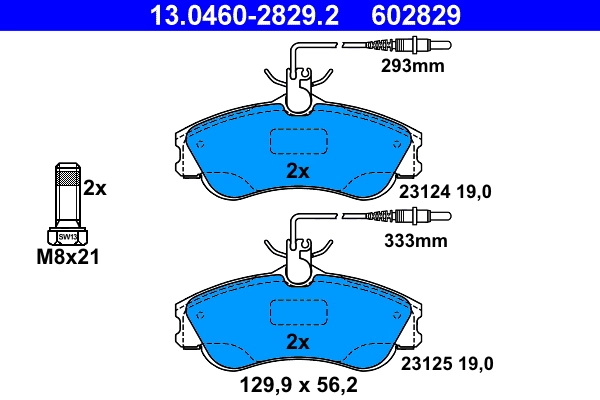 Brake Pad Set, disc brake 13.0460-2829.2