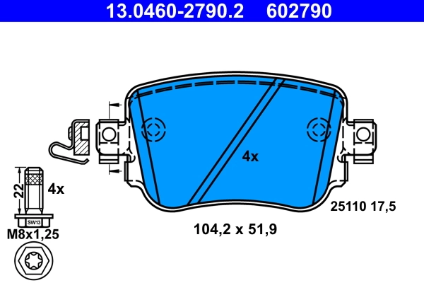 Brake Pad Set, disc brake 13.0460-2790.2