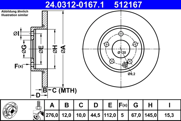 Brake Disc PowerDisc 24.0312-0167.1