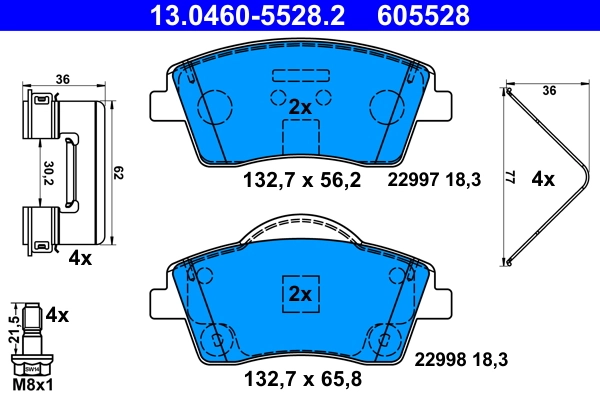 Brake Pad Set, disc brake 13.0460-5528.2