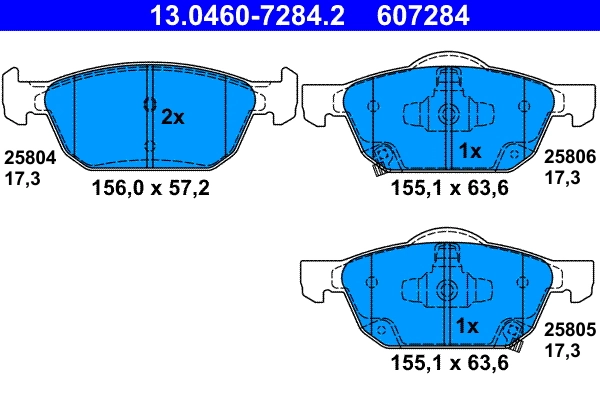 Brake Pad Set, disc brake 13.0460-7284.2