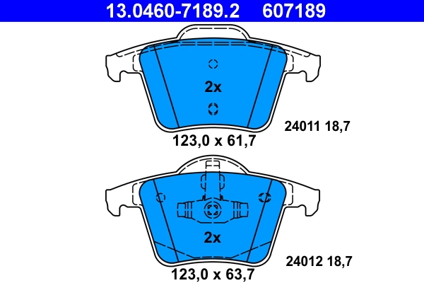 Brake Pad Set, disc brake 13.0460-7189.2