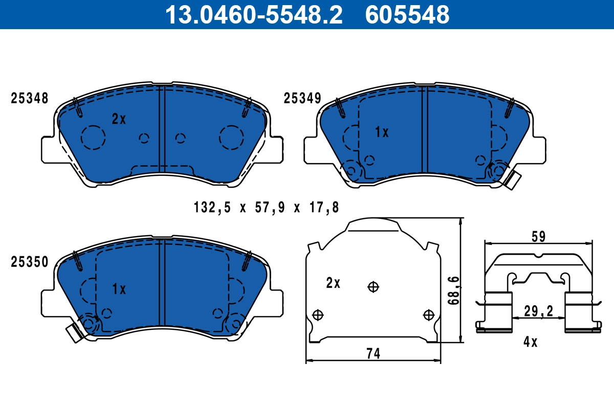 Brake Pad Set, disc brake 13.0460-5548.2