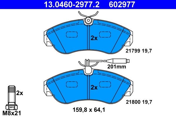 Brake Pad Set, disc brake 13.0460-2977.2