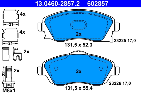 Brake Pad Set, disc brake 13.0460-2857.2