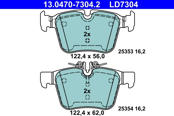 Brake Pad Set, disc brake ATE Ceramic 13.0470-7304.2