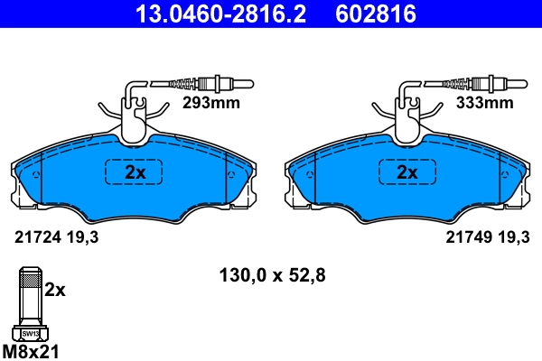 Brake Pad Set, disc brake 13.0460-2816.2