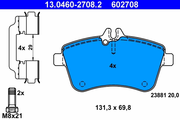 Brake Pad Set, disc brake 13.0460-2708.2