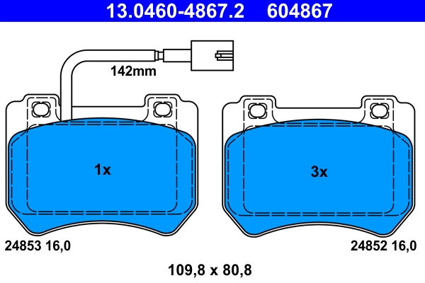 Brake Pad Set, disc brake 13.0460-4867.2