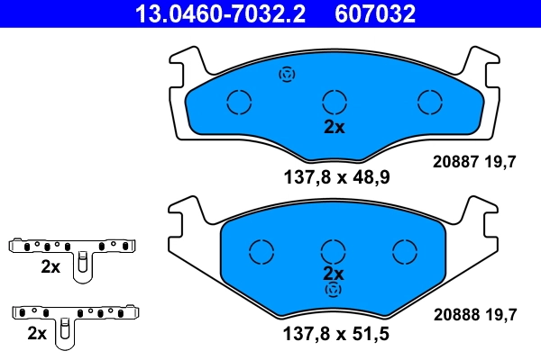 Brake Pad Set, disc brake 13.0460-7032.2