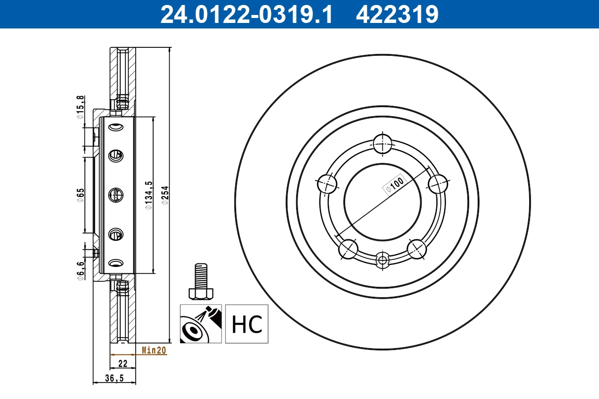 Brake Disc 24.0122-0319.1