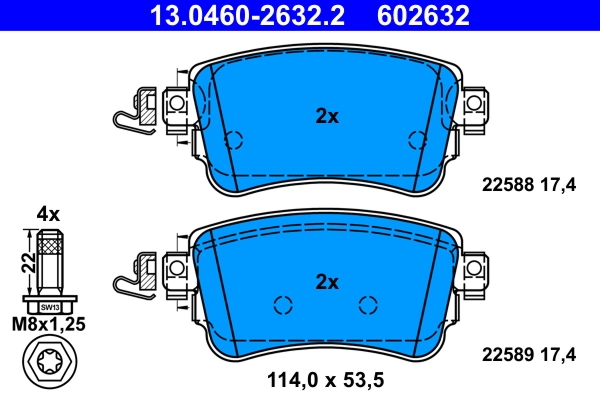 Brake Pad Set, disc brake 13.0460-2632.2