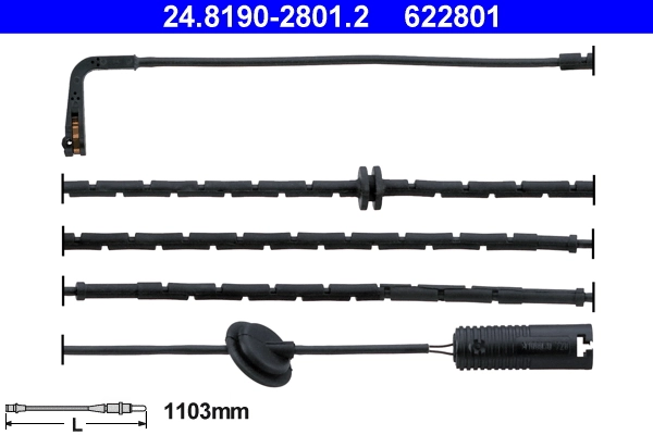 Warning Contact, brake pad wear 24.8190-2801.2