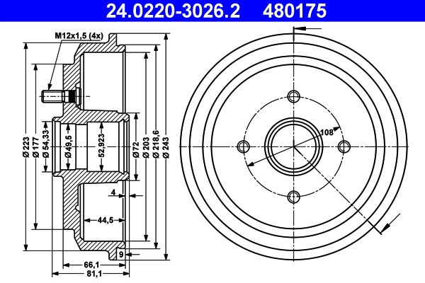 Brake Drum 24.0220-3026.2