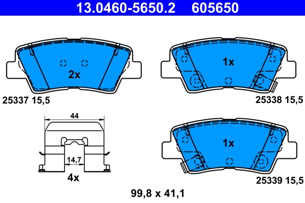 Brake Pad Set, disc brake 13.0460-5650.2