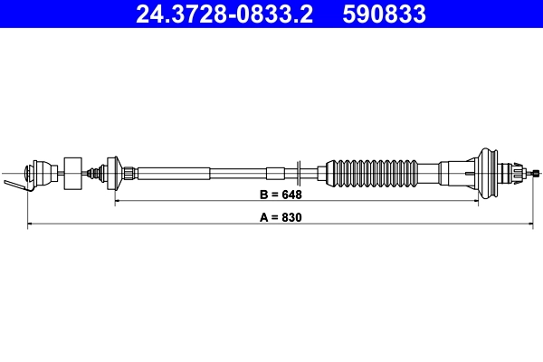 Cable Pull, clutch control 24.3728-0833.2