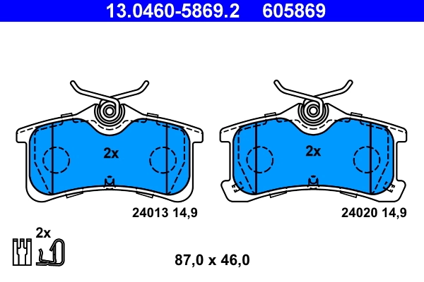 Brake Pad Set, disc brake 13.0460-5869.2