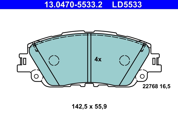 Brake Pad Set, disc brake ATE Ceramic 13.0470-5533.2