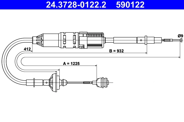Cable Pull, clutch control 24.3728-0122.2