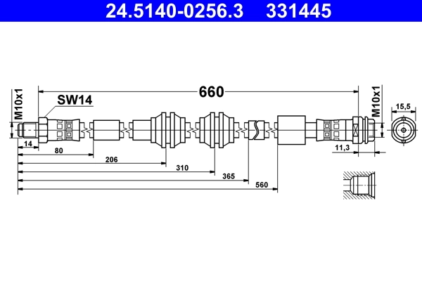 Brake Hose 24.5140-0256.3