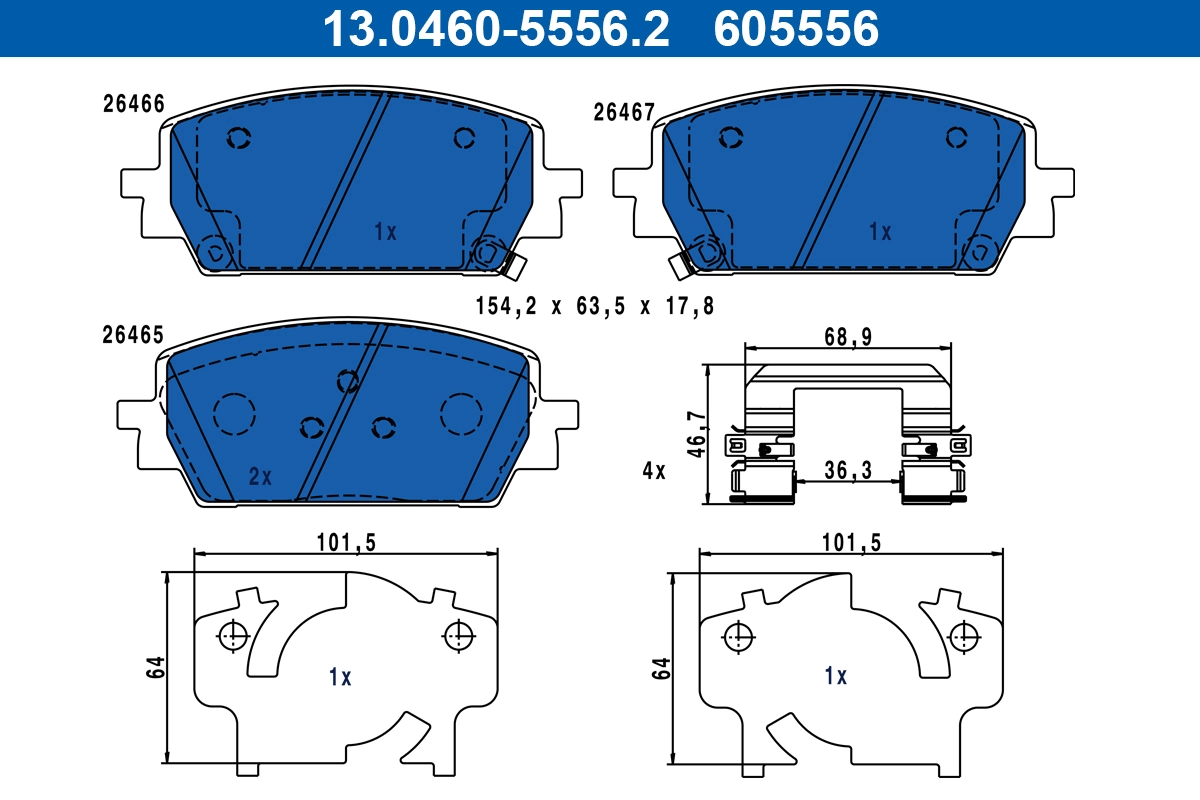 Brake Pad Set, disc brake 13.0460-5556.2