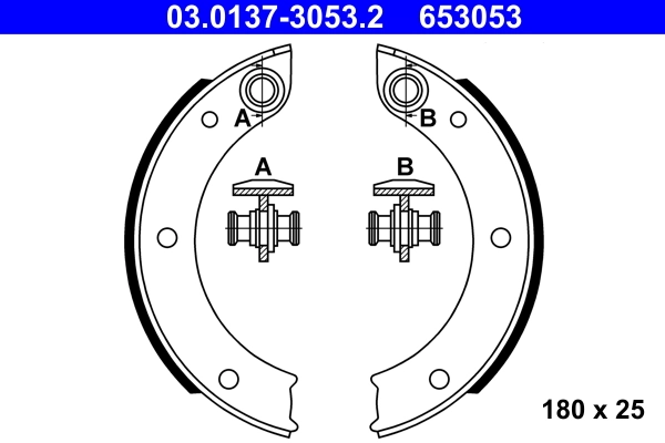 Brake Shoe Set, parking brake 03.0137-3053.2